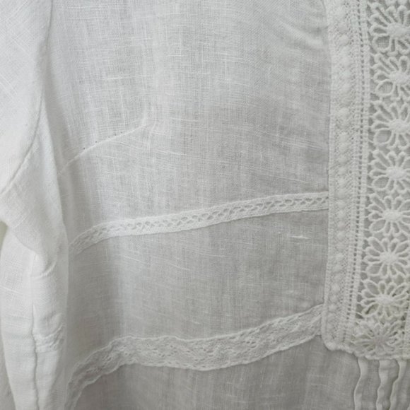 NWT LUNGO L'ARNO White Linen Tunic size 1X - Picture 8 of 9